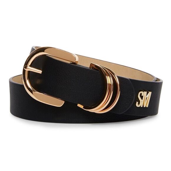 Steve Madden Women's Multi D-Ring Keeper Belt with Gold Hardware - Picture 1 of 5